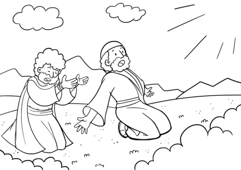 The Glory Of The Lord Appeared To Moses And Aaron Coloring Page